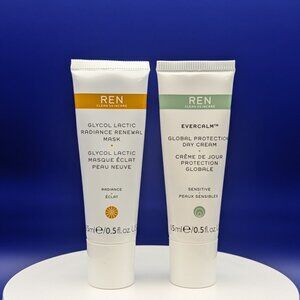 New REN Skincare Mini Duo Glycol Lactic Mask & Evercalm Day Cream NIP